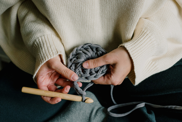 Close-up Photo of Knitting 